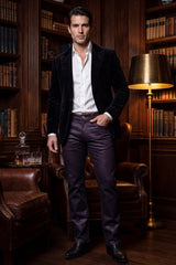 Barabas Wholesale Men's Stretch Coated Casual Denim Straight Fit Jeans 6ESN02ST Purple