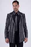 Barabas Wholesale Men's Rhinestone Geometric Peak Lapel Suit 6ESU12 Black