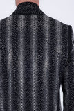 Barabas Wholesale Men's Rhinestone Geometric Peak Lapel Suit 6ESU12 Black