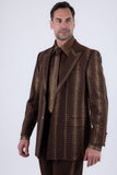 Barabas Wholesale Men's Rhinestone Geometric Peak Lapel Suit 6ESU12 Gold