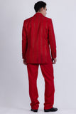 Barabas Wholesale Men's Rhinestone Geometric Peak Lapel Suit 6ESU12 Red