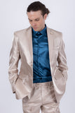 Barabas Wholesale Men's Shiny Satin Look Notch Shawl Lapel Suit 6ESU15 Tan