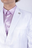 Barabas Wholesale Men's Shiny Satin Look Notch Shawl Lapel Suit 6ESU15 White