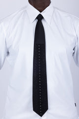 Barabas Wholesale Men's Rhinestone Shiny Satin Luxury Formal Necktie 6NT01 Black Black