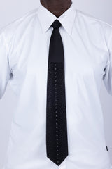 Barabas Wholesale Men's Rhinestone Shiny Satin Luxury Formal Necktie 6NT01 Black Black