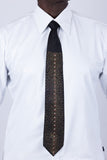 Barabas Wholesale Men's Rhinestone Shiny Satin Luxury Formal Necktie 6NT01 Black Gold