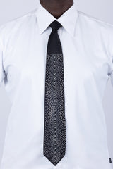 Barabas Wholesale Men's Rhinestone Shiny Satin Luxury Formal Necktie 6NT01 Black Silver