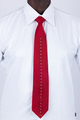 Barabas Wholesale Men's Rhinestone Shiny Satin Luxury Formal Necktie 6NT01 Red