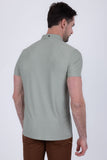 Barabas Wholesale Men's Solid Color Geometric Stretch Polo Shirts 6P02 Olive