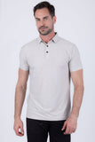 Barabas Wholesale Men's Solid Color Geometric Stretch Polo Shirts 6P02 Sand