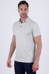 Barabas Wholesale Men's Solid Color Geometric Stretch Polo Shirts 6P03 