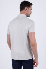 Barabas Wholesale Men's Solid Color Geometric Stretch Polo Shirts 6P03 
