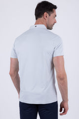 Barabas Wholesale Men's Solid Color Geometric Stretch Polo Shirts 6P03 