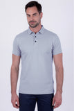 Barabas Wholesale Men's Solid Color Geometric Stretch Polo Shirts 6P03 Grey