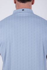 Barabas Wholesale Men's Solid Color Geometric Stretch Polo Shirts 6P04 Blue