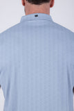 Barabas Wholesale Men's Solid Color Geometric Stretch Polo Shirts 6P04 Blue