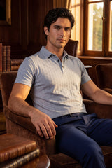 Barabas Wholesale Men's Solid Color Geometric Stretch Polo Shirts 6P04 Windsurfer
