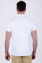 Barabas Wholesale Men's Solid Color Geometric Stretch Polo Shirts 6P05 Bright White