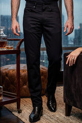 Barabas Wholesale Men's Solid Color Casual Straight Leg Dress Pants 6SN03 Black Beauty
