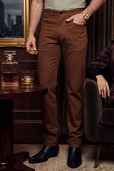 Barabas Wholesale Men's Solid Color Casual Straight Leg Dress Pants 6SN03 Chocolate