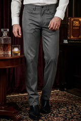 Barabas Wholesale Men's Solid Color Casual Straight Leg Dress Pants 6SN03 Lead Grey