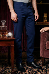 Barabas Wholesale Men's Solid Color Casual Straight Leg Dress Pants 6SN03 Navy