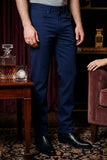 Barabas Wholesale Men's Solid Color Casual Straight Leg Dress Pants 6SN03 Navy