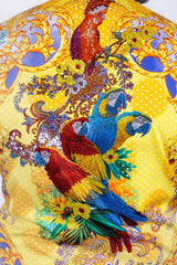 Barabas Wholesale Men's Rhinestones Floral Parrot Baroque Shirt 6SPR05 Yellow