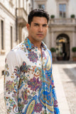 Men's Wholesale Rhinestone Paisley Floral Print Shirt | BARABAS 6SPR07 Multi