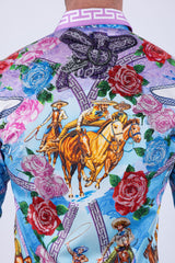Barabas Wholesale Men's Western Floral Vaqueros Design Long Sleeve Shirts 6SPR08 Multicolor