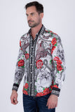 Barabas Wholesale Men's Western Floral Vaqueros Design Long Sleeve Shirts 6SPR08 White