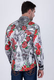 Barabas Wholesale Men's Western Floral Vaqueros Design Long Sleeve Shirts 6SPR08 Grey