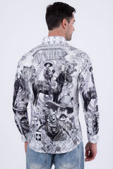 Barabas Wholesale Men's Western Pancho Villa Pattern Long Sleeve Shirts 6SPR09 Black