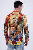 Barabas Wholesale Men's Western Pancho Villa Pattern Long Sleeve Shirts 6SPR09 Multicolor