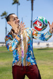 Men's Wholesale Rhinestone 2026 World Cup Floral Print Shirt | BARABAS 6SPR20