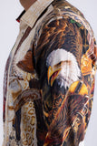 Barabas Wholesale Men's Bald Eagle Baroque Rhinestone Long Sleeve Shirt 6SPR22 Multi