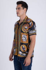 Barabas Men's Wholesale Wilderness Casual Rhinestone Short-Sleeve Shirt 6SSR01 Multi