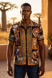 Barabas Men's Wholesale Wilderness Casual Rhinestone Short-Sleeve Shirt 6SSR01 Black Beauty