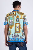 Barabas Men's Wholesale Wilderness Casual Rhinestone Short-Sleeve Shirt 6SSR01 Navy