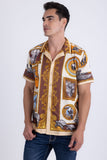 Barabas Men's Wholesale Wilderness Casual Rhinestone Short-Sleeve Shirt 6SSR01 Tan