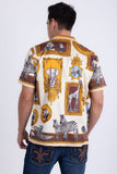 Barabas Men's Wholesale Wilderness Casual Rhinestone Short-Sleeve Shirt 6SSR01 Brown