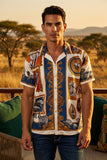Barabas Men's Wholesale Wilderness Casual Rhinestone Short-Sleeve Shirt 6SSR01 White