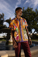 Men's Wholesale Roman Rhinestone Casual Short-Sleeve Shirt | BARABAS 6SSR03 Multi