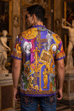 Men's Wholesale Roman Rhinestone Casual Short-Sleeve Shirt | BARABAS 6SSR03 Multi