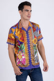 Men's Wholesale Roman Rhinestone Casual Short-Sleeve Shirt | BARABAS 6SSR03 Brown