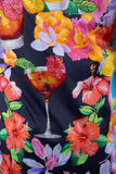 Barabas Men's Wholesale Rhinestone Cocktails Floral Short-Sleeve Shirt 6SSR06 Black