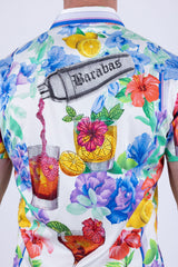 Barabas Men's Wholesale Rhinestone Cocktails Floral Short-Sleeve Shirt 6SSR06 White