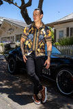 Men's Wholesale Rhinestone Billionaire Short-Sleeve Shirt | BARABAS 6SSR09 Black