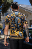 Men's Wholesale Rhinestone Billionaire Short-Sleeve Shirt | BARABAS 6SSR09 Black