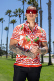 Men's Wholesale Vineyard Floral  Rhinestone Short-Sleeve Shirt | BARABAS 6SSR11 Red
